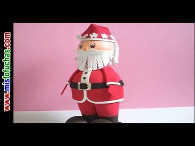 Fofucho Santa Claus Fofucha Papá Noel paso a paso Fofuchas navidad Decoracion navideña