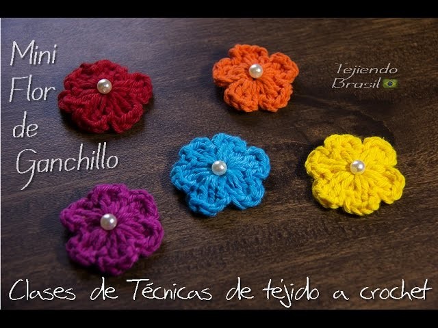 Tejiendo Brasil - Mini Flores de Ganchillo