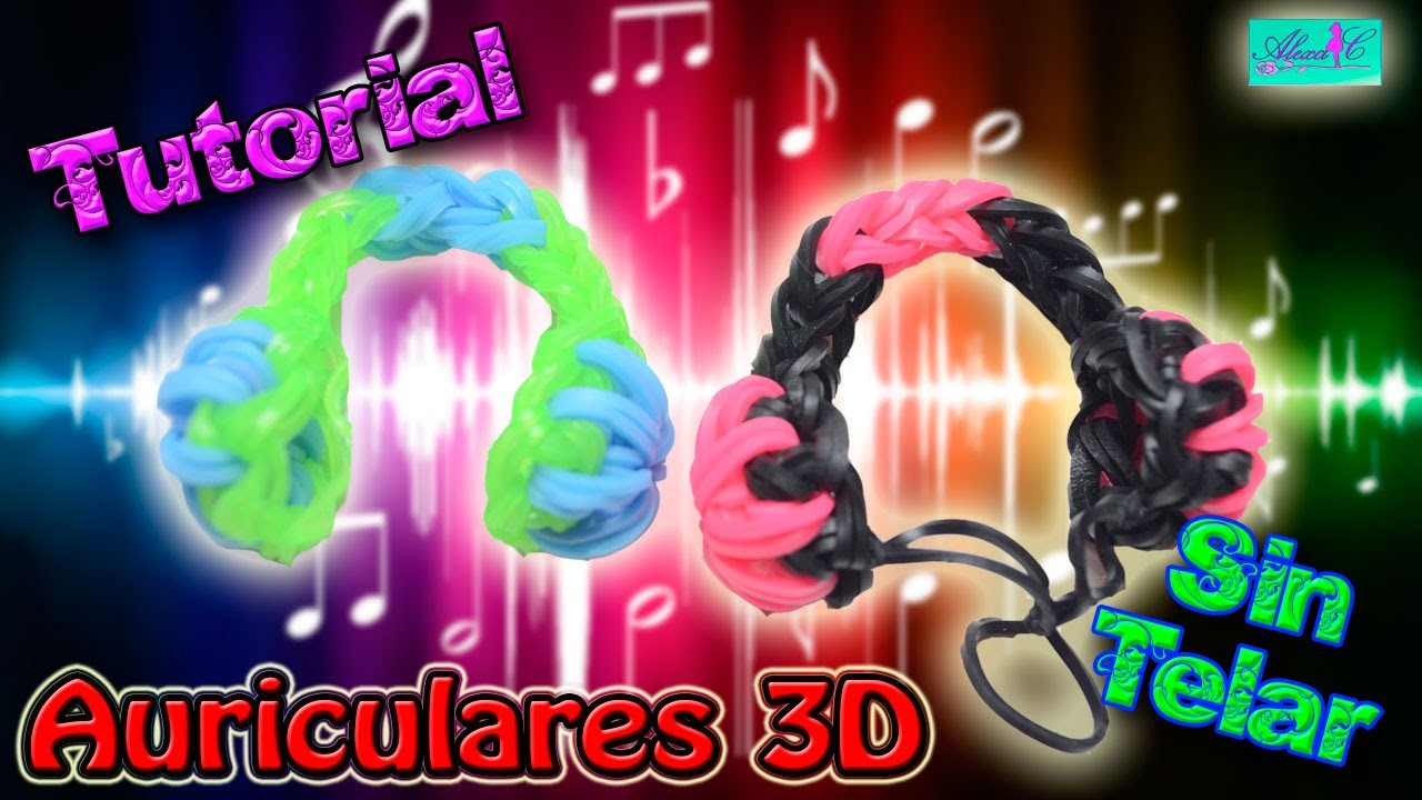 ♥ Tutorial: Auriculares de gomitas en 3D (sin telar) ♥
