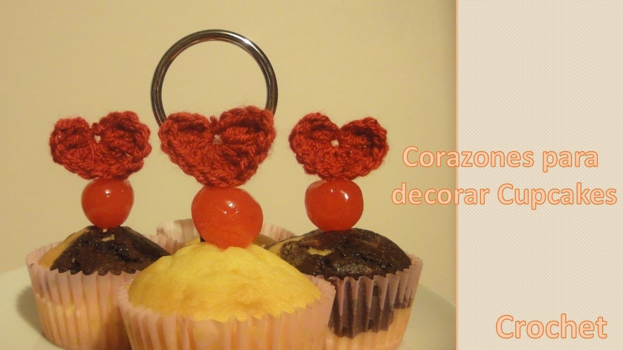 Cómo hacer corazón crochet (ganchillo) – Decorar Cupcakes