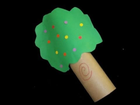 Cómo hacer un arbol con tubo de papel higienico y papel de color