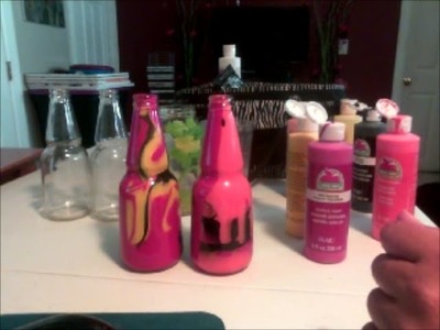 Como pintar botellas por dentro con diseños
