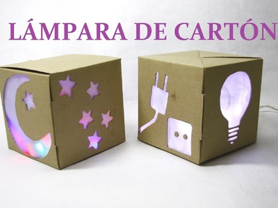 DIY HACER LÁMPARA CON CAJA DE  DE CARTÓN, DIY LAMP WITH CARDBOARD BOX