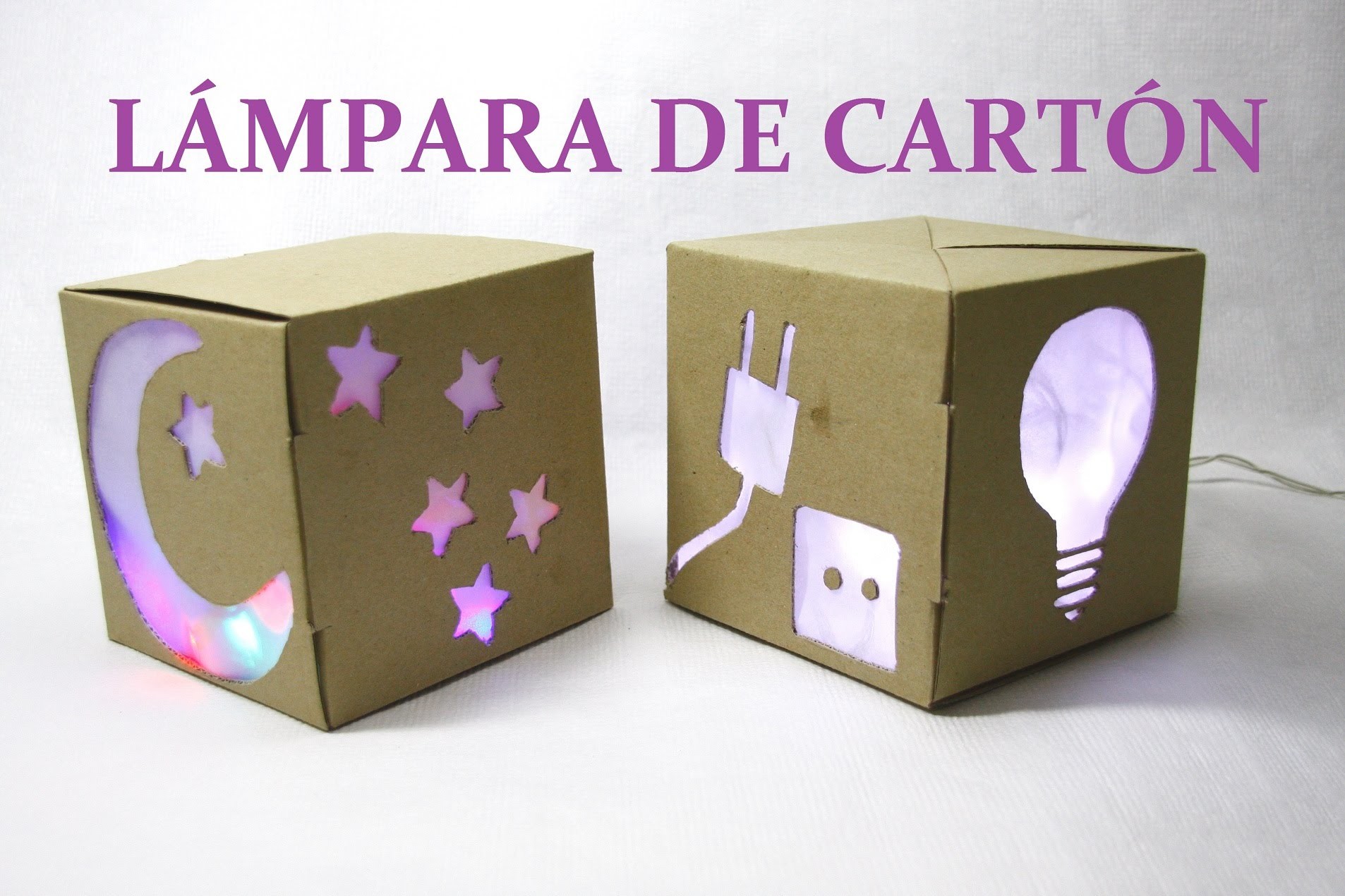 DIY HACER LÁMPARA CON CAJA DE  DE CARTÓN, DIY LAMP WITH CARDBOARD BOX