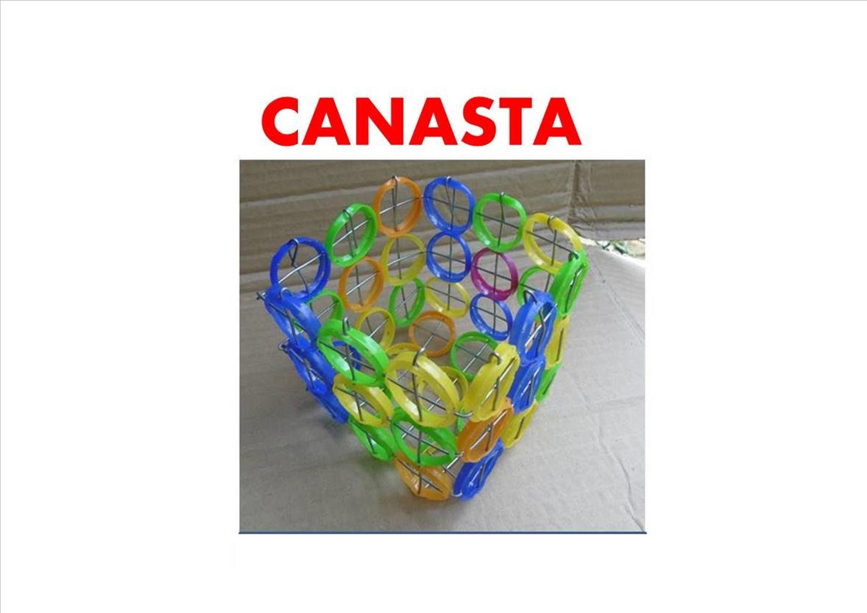 MANUALIDADES  - Como hacer una canasta con anillos de botellas recicladas  - RECICLAJE