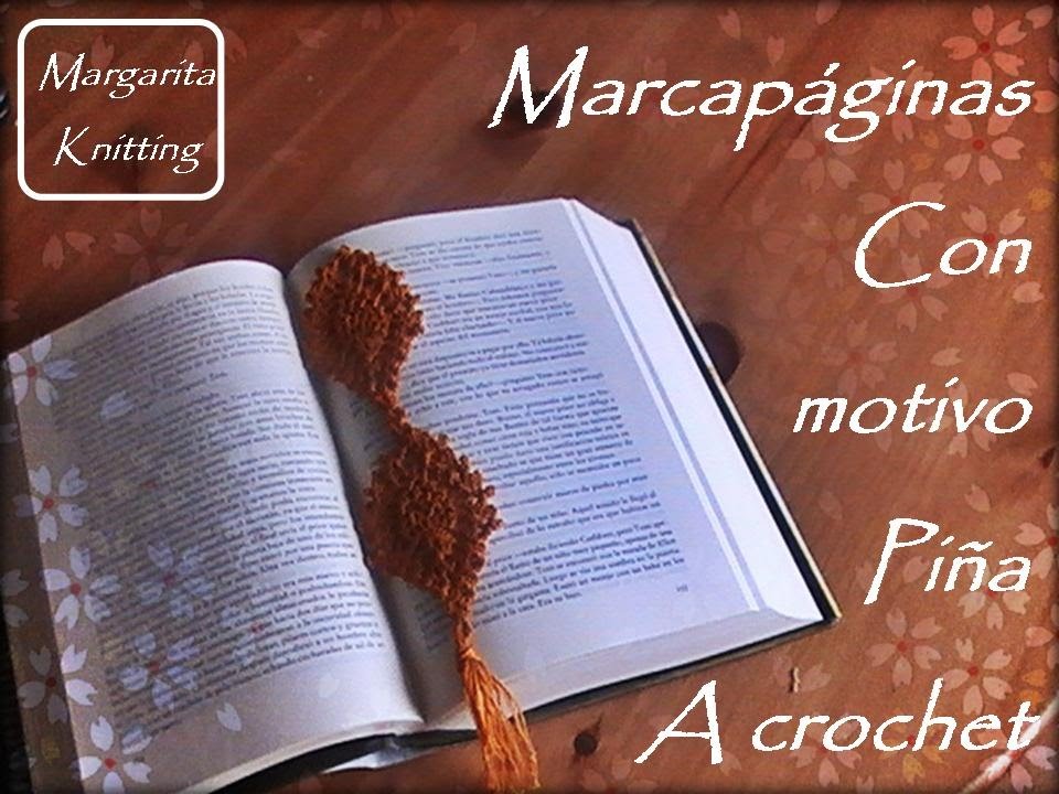 Marcapáginas a ganchillo con motivo piña (zurdos)