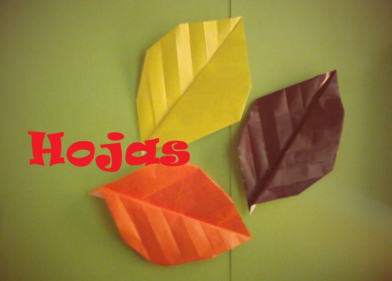 Origami - Papiroflexia. Hoja de árbol, muy fácil