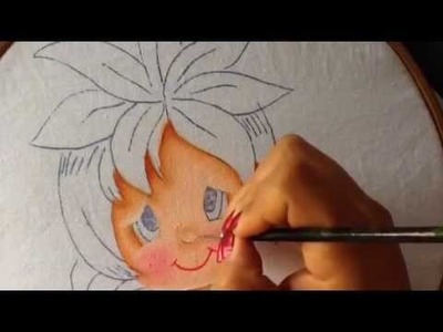 Pintura en tela niña piña # 1 con cony