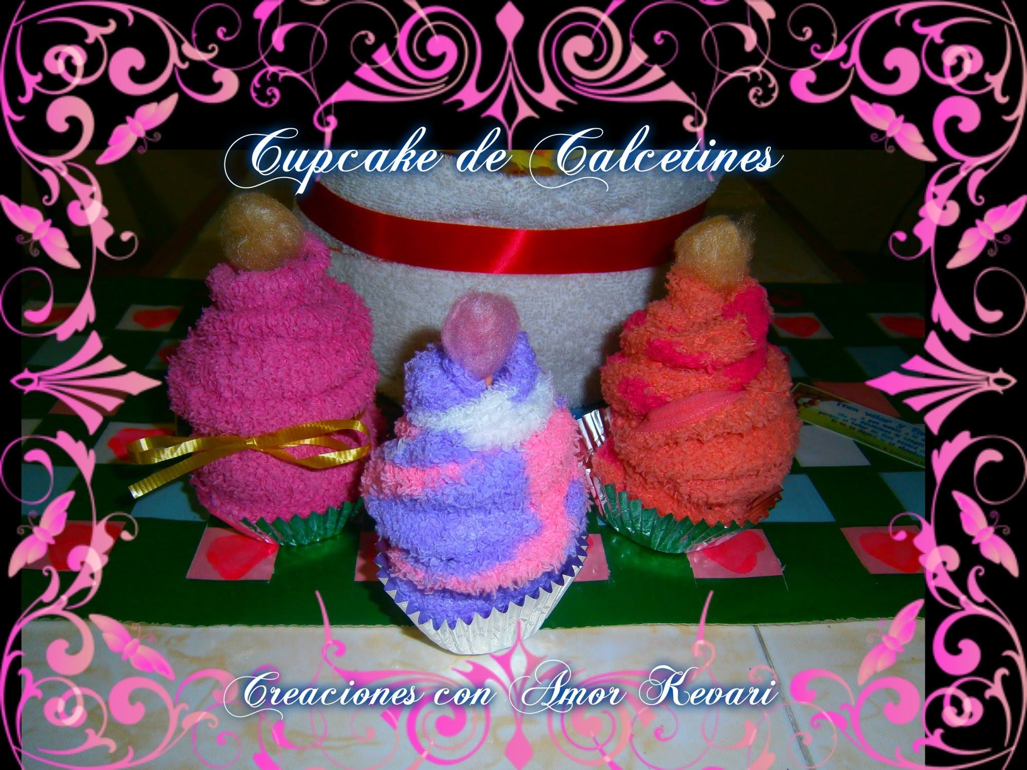 Como Hacer Cupcake de Calcetines｡・:*:・ﾟ☆.How to Make a Socks Cupcakes