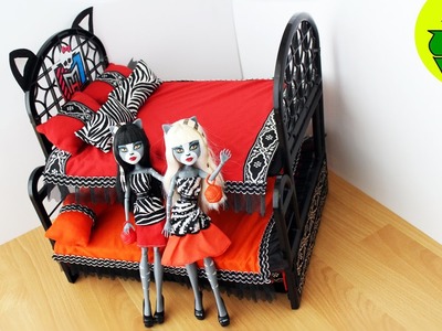Manualidades para muñecas: litera. cama triple sorpresa  para Meowlody y Purrsephone Werecat