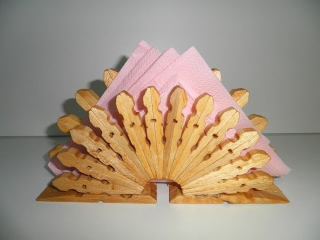 Servilletero de pinzas de madera tutorial. wooden pegs napkin tutorial