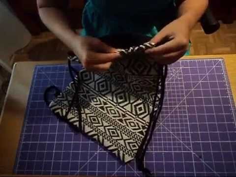 Tutorial sencillo de mochila de cuerdas con costura francesa