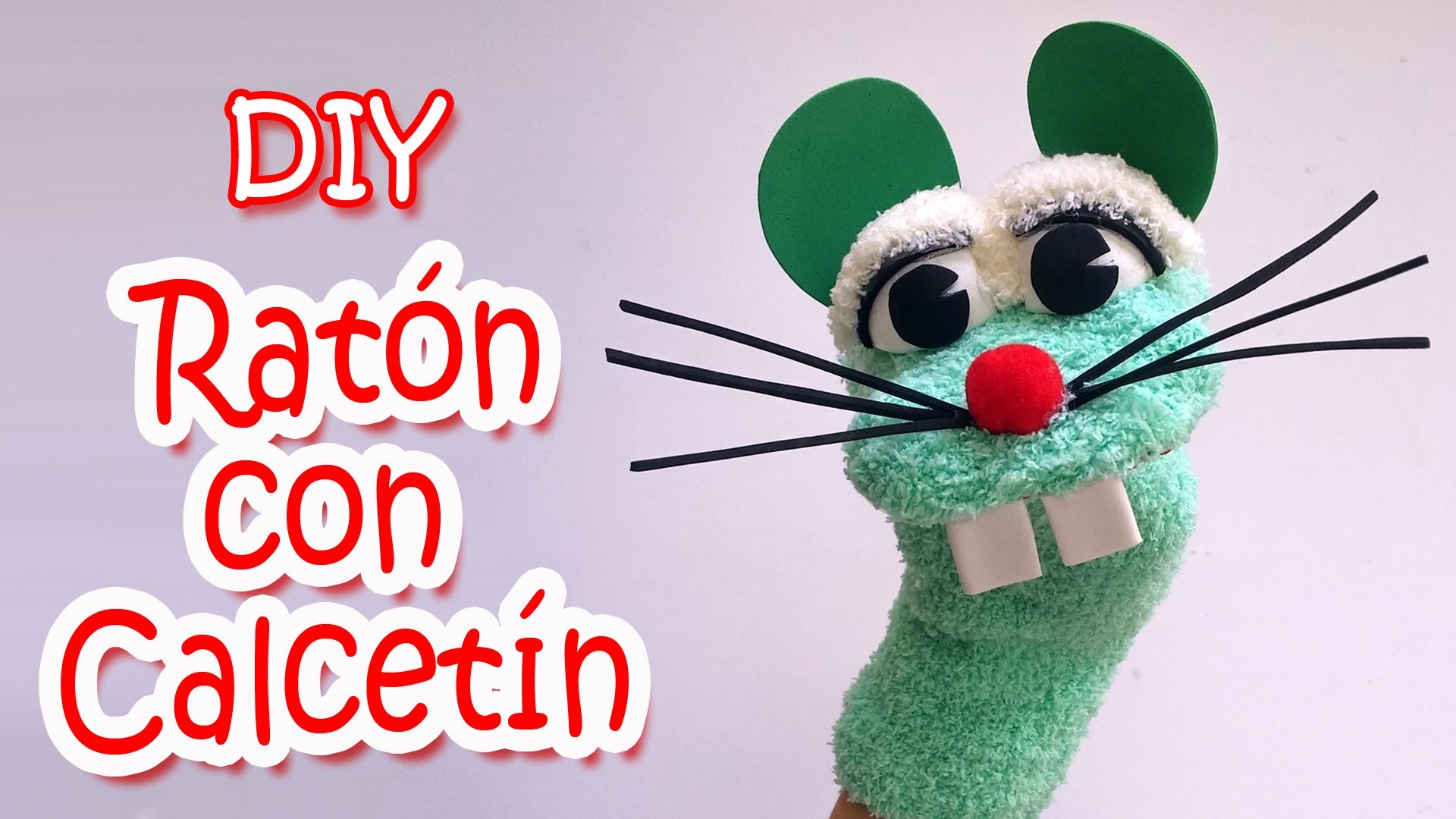 Títere Ratón con calcetín - Manualidades para todos - Mouse Sock Puppet
