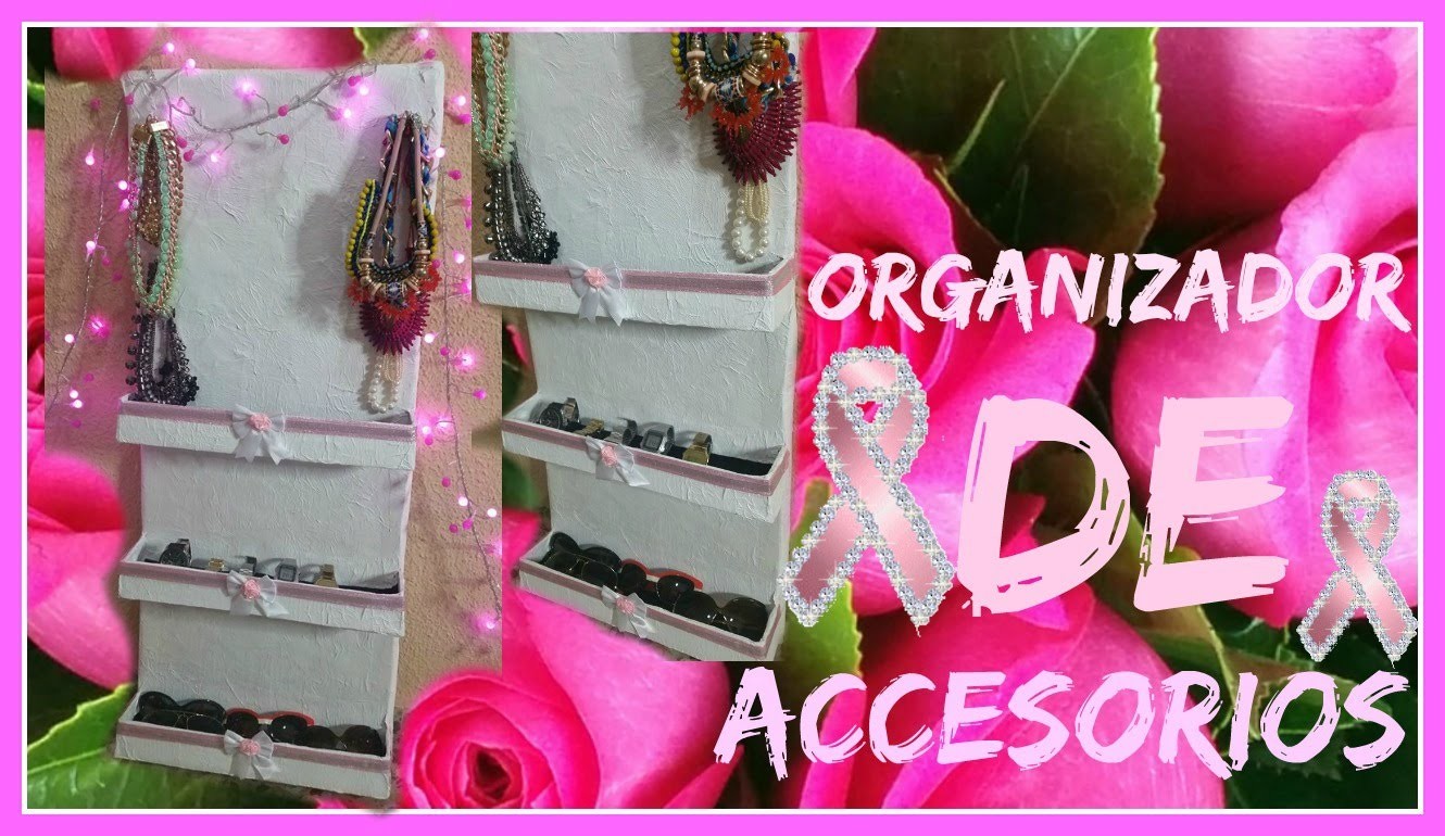 Lucha contra el cancer de mama. colb.YMC.DIY ORGANIZADOR DE CARTÓN PARA ACCESORIOS