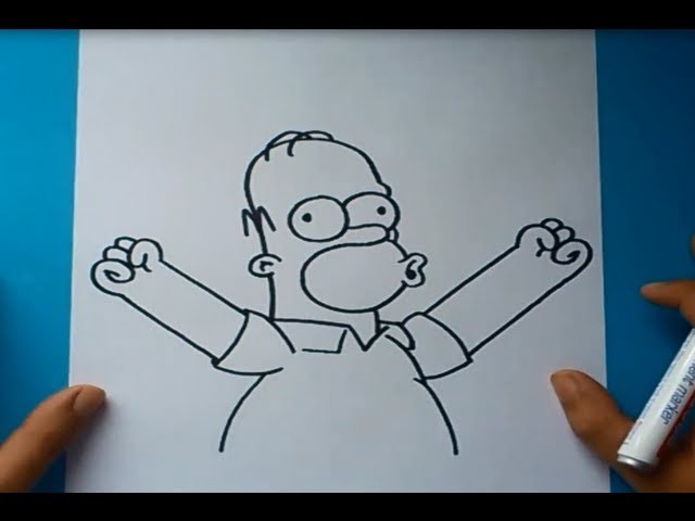 Como dibujar a Homer Simpson paso a paso 2 - Los Simpsons | How to draw Homer Simpson 2