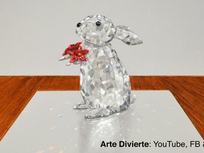 Cómo dibujar un conejo de Crystal Swarovski - Con efecto 3D