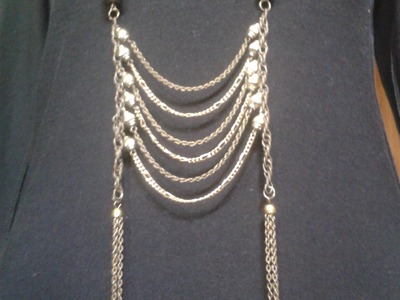 Como hacer un collar largo de cadenas facil!. DIY
