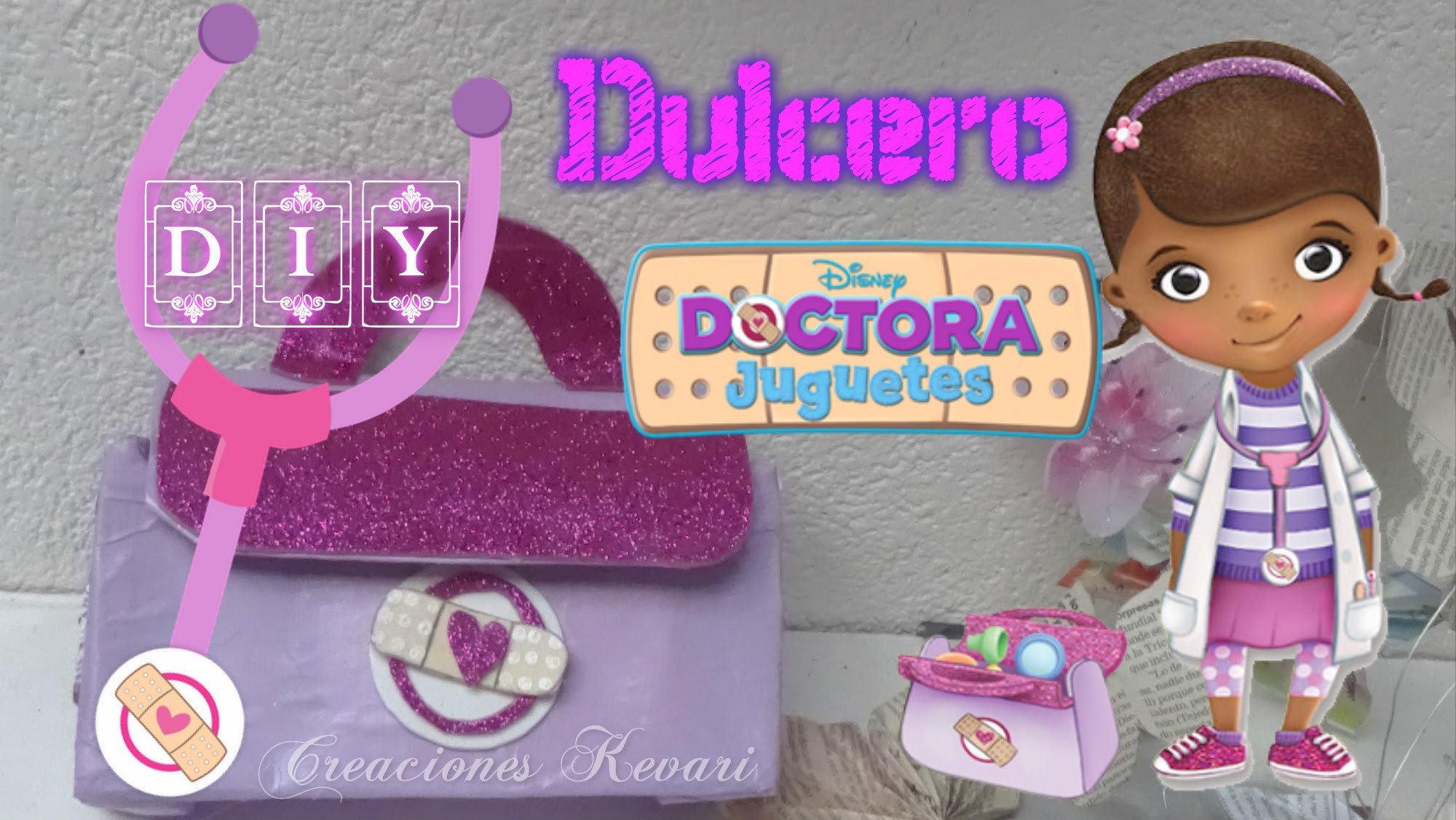 Dulcero Maletín  Doctora Juguetes DIY  cajas de leche (Material Reciclado).Doc McStuffins candy bag
