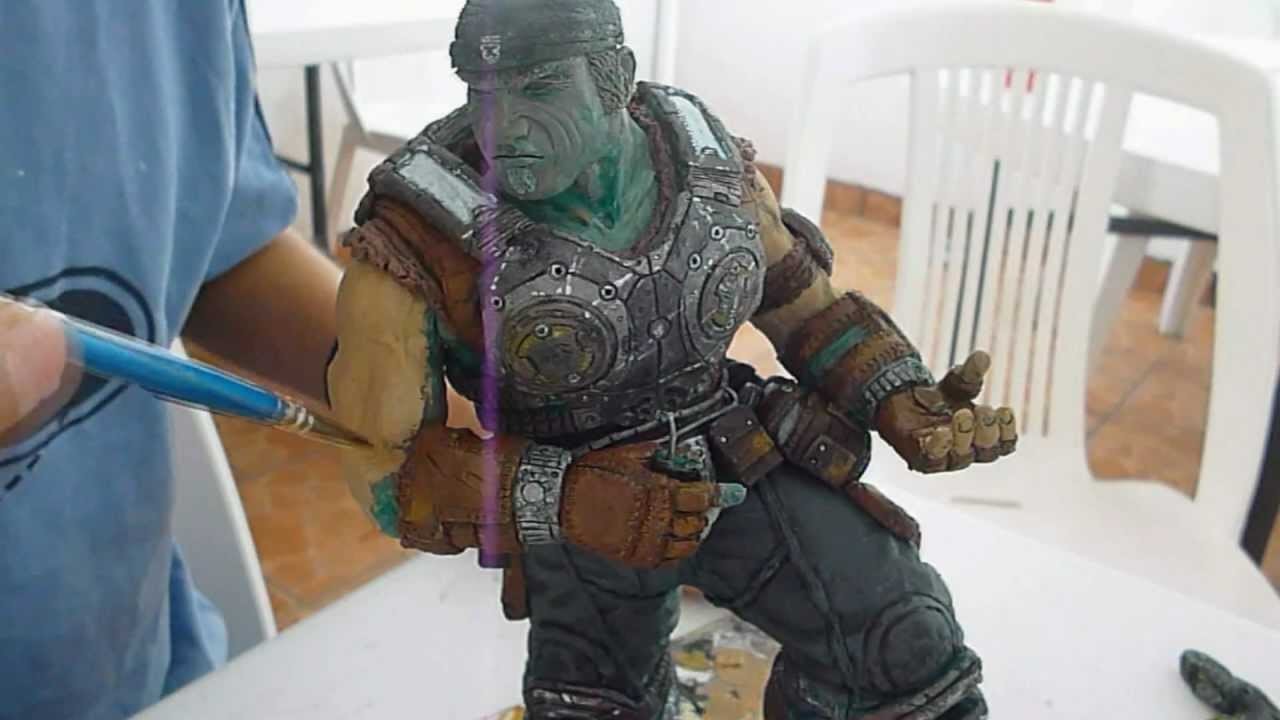 Gears of War 3 -Marcus Fenix escultura en plastilina -Pagkt0- FEB2012