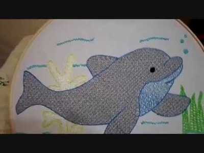 Bordado Fantasía Delfin Terminado
