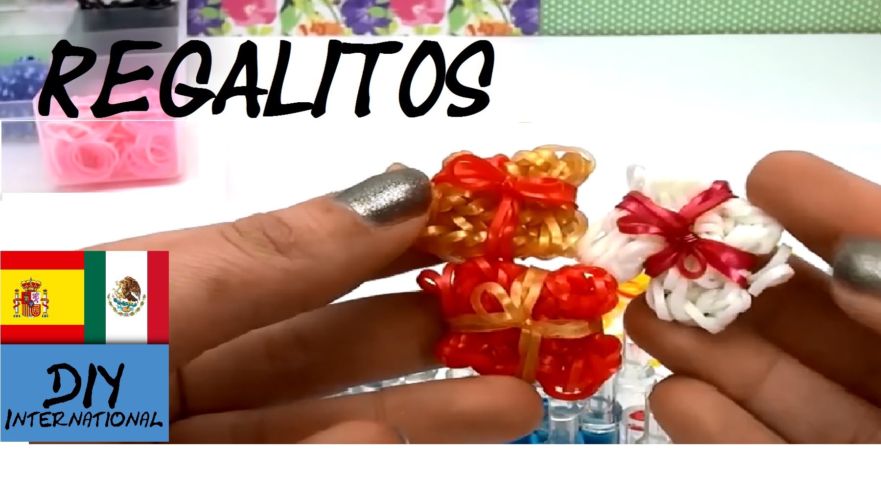 CÓMO HACER CAJITAS DE REGALO CON GOMITAS - REGALITOS RAINBOW LOOM - TUTORIAL EN ESPAÑOL - DIY