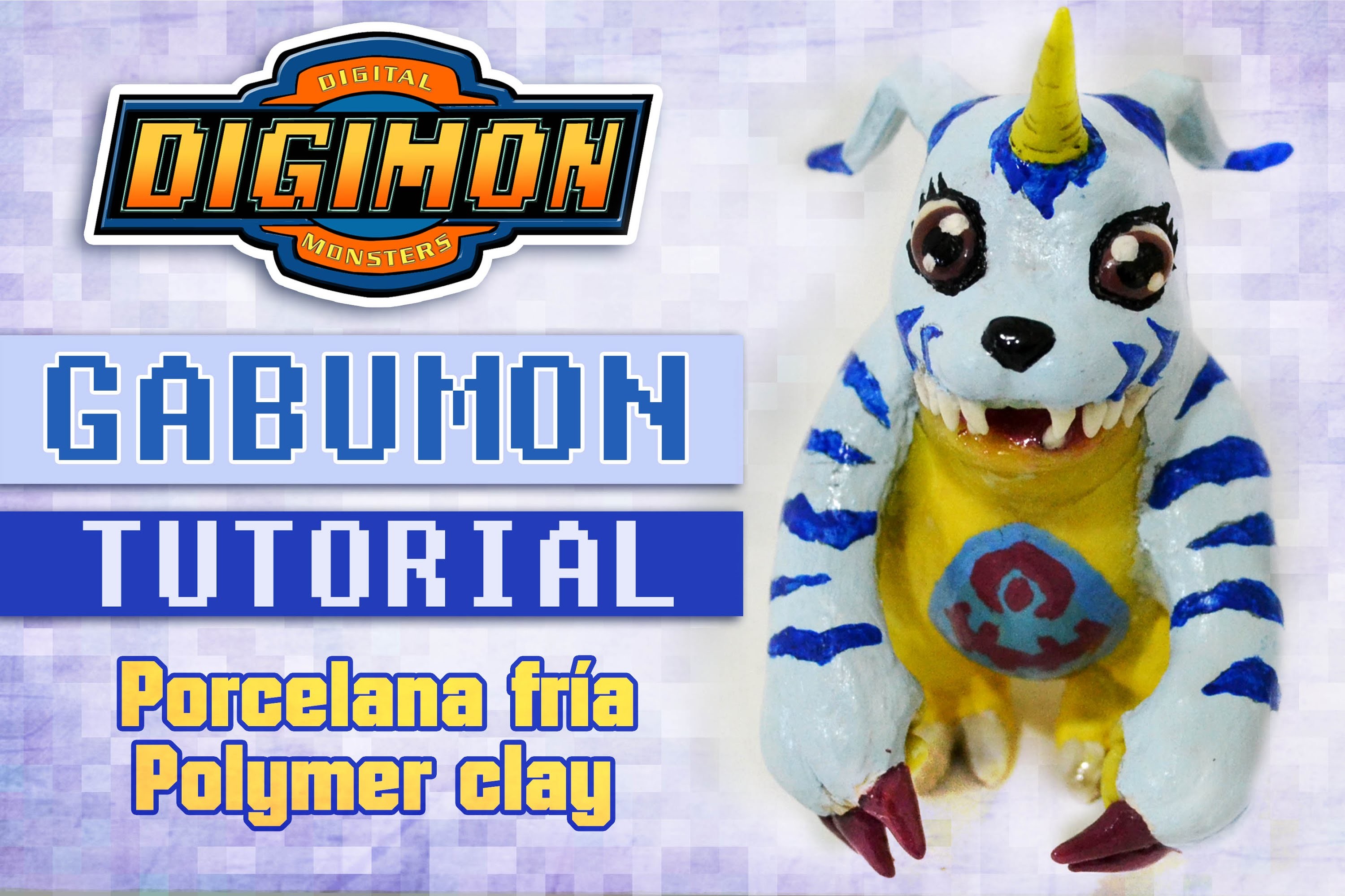 [Cristhian Crafts collab] DIY Digimon Tutorial: Gabumon polymer clay - Porcelana fría