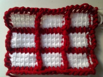 Crochet (ganchillo) tunecino punto cuadros #patron