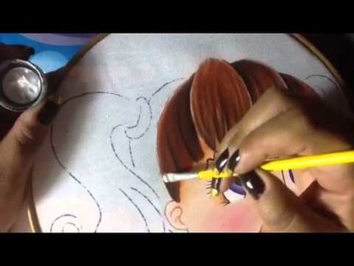 Pintura en tela niña calabaza #2 con cony