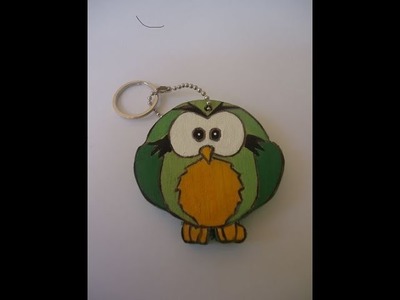 Manualidades en Madera   Como Hacer un Llavero de Buho en Madera - (How Make an Owl Wood Keychain)