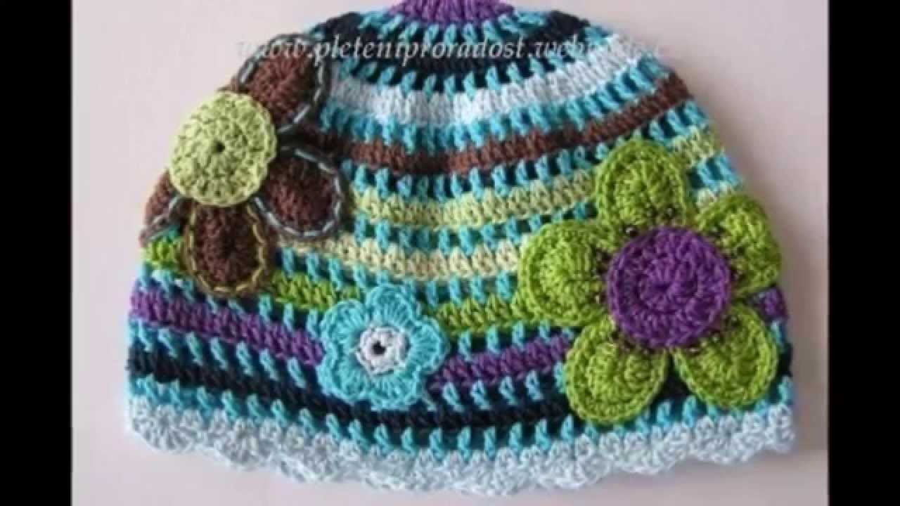 Modelos de gorros con flores tejidos a crochet para niña