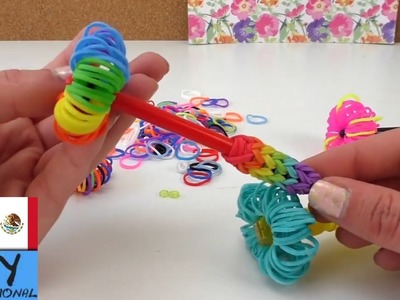 Rainbow Loom en ESPAñOL : Adorno para lápices hecho con gomitas - Rainbow Loom TUTORIAL DIY