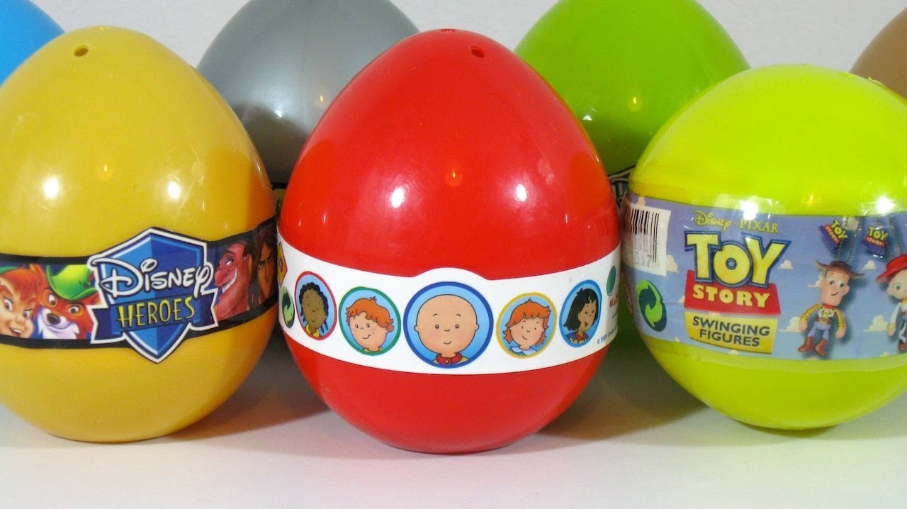 7 Surprise Eggs Disney-Pixar Toy Story, Caillou and Disney Heroes