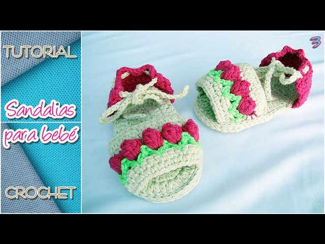 Cómo tejer sandalias a crochet para bebé, TODOS LOS TALLES (parte 3)