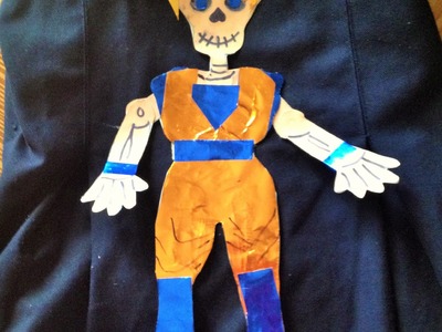 DIY decora calaverita papel Goku niño Dia de muertos Halloween  decorated paper skeleton