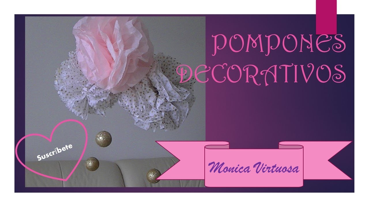 Pompones decorativos de papel