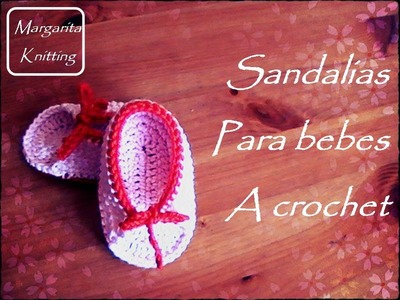 Patucos estilo sandalias para bebes a crochet (zurdo)