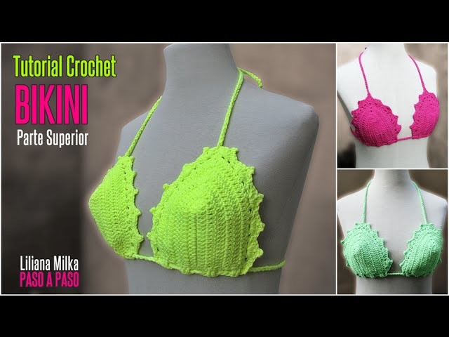 Como hacer un Bikini a crochet, parte superior, en todos los talles