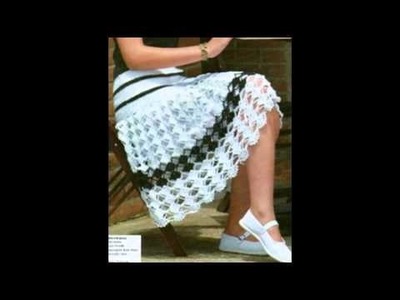 Falda mujer tejida en crochet ganchillo Diseños