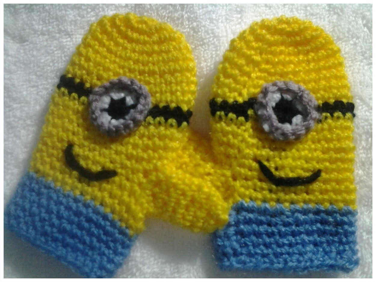 Manoplas minions (guantes) a crochet #tutorial DIY