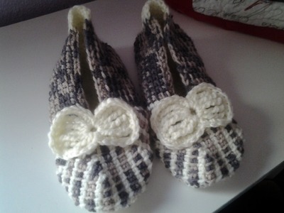 Zapatillas crochet (ganchillo) tunecino  2 #tutorial DIY