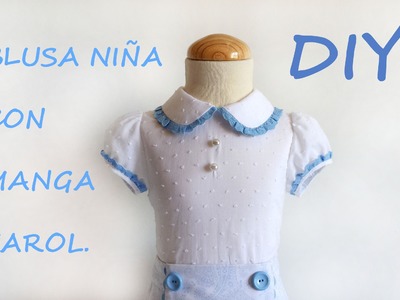 Como hacer una Blusa de niña con manga farol. En tienda.patronesmujer.com