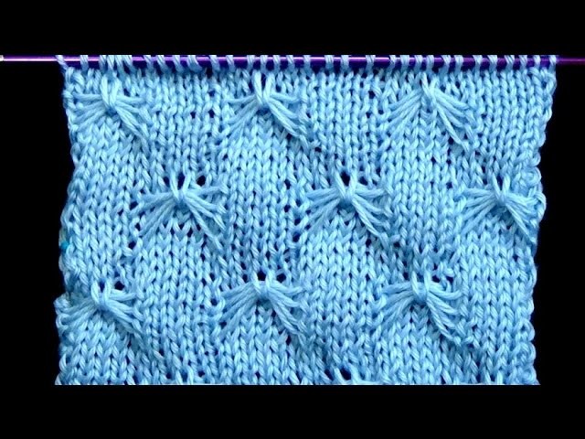 Cómo Tejer Punto Mariposa-Knit Butterfly Stitch 2 Agujas (301)