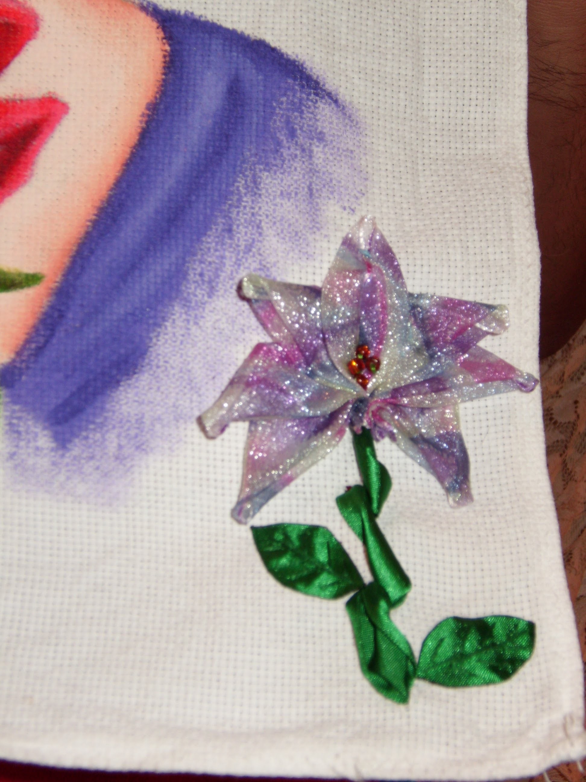 DIY Cómo hacer una orquídea bordada en listón o cintas