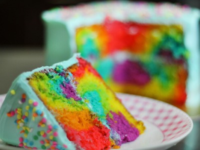PASTEL ARCOÍRIS  (Rainbow Cake Tutorial)