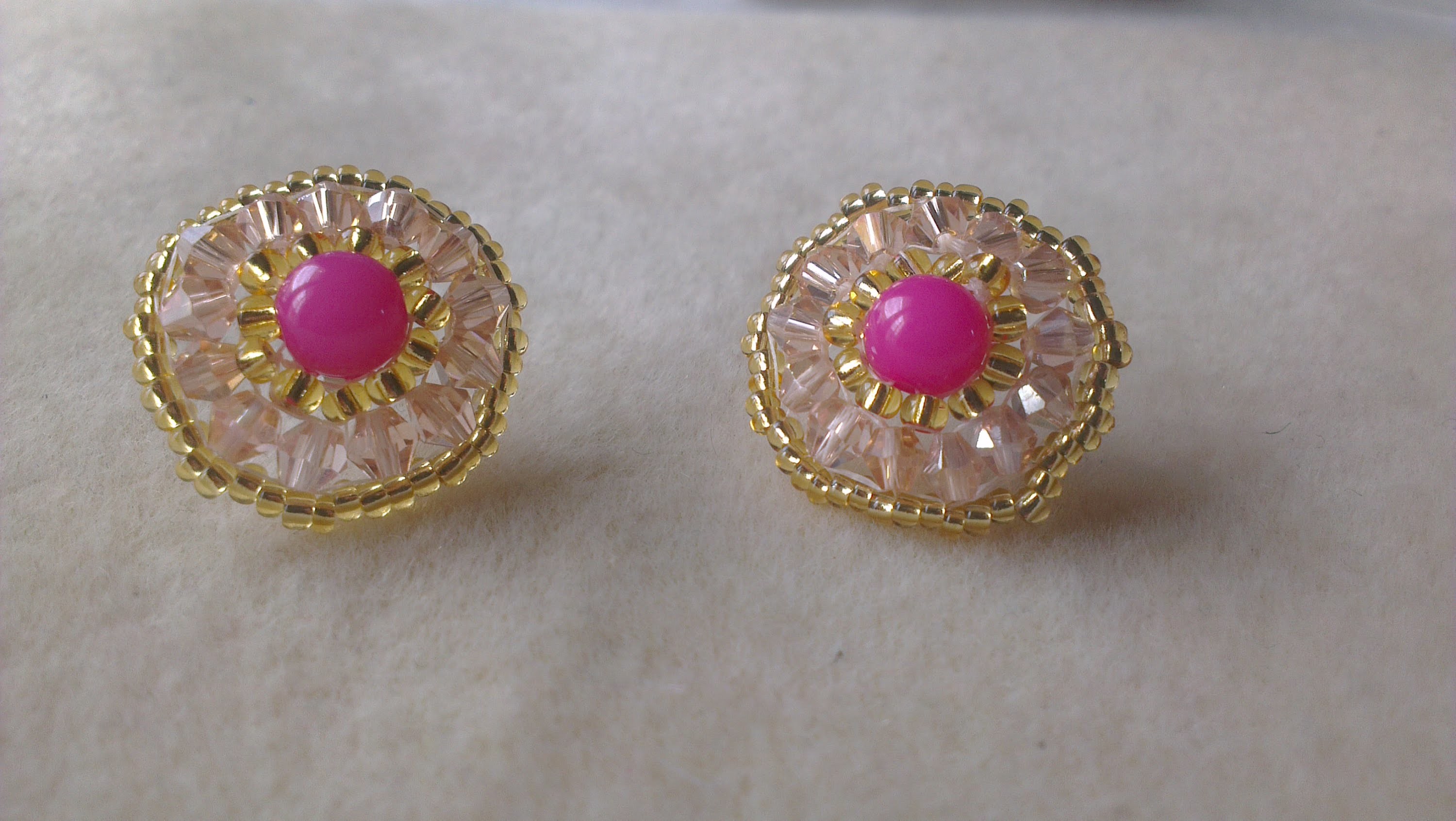 PENDIENTES ROSA Y ORO - PINK AND GOLD EARRINGS