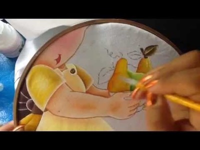 Pintura en tela niña pera # 6  con cony