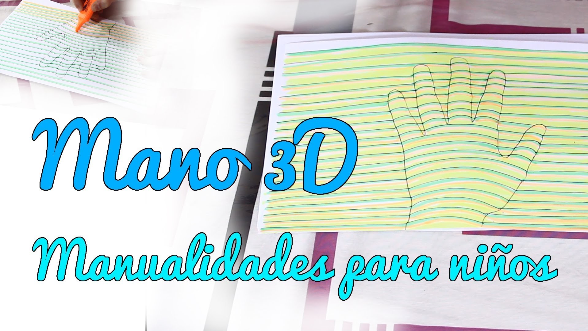 Cómo dibujar una mano en 3D - Manualidades sencillas para niños (Manualidades Fáciles)