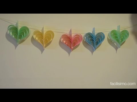 Cómo hacer una guirnalda de corazones de papel | facilisimo.com