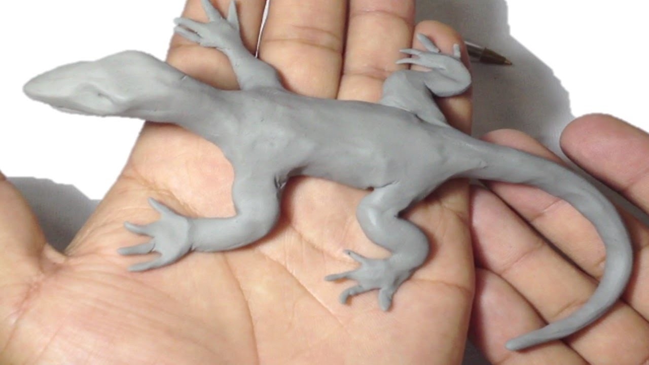 Como hacer una lagartija de plastilina. how to make a clay lizard