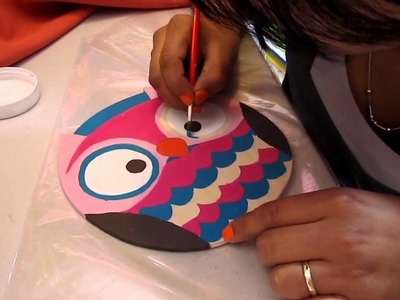 Manualidades en  tijuana (pintando Buho)
